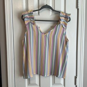 Sheer Rainbow Striped Lily Star Tank Top NWOT